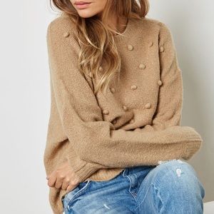 Tan Pom sweater from Roolee Medium